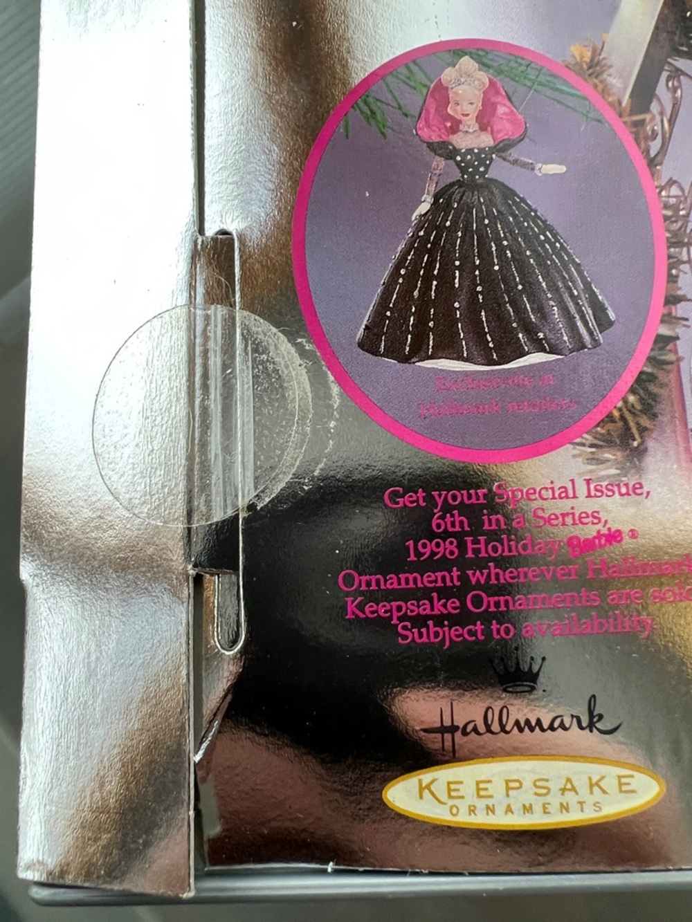 💃1998 Happy Holidays Special Edition Barbie Doll by Mattel Black & Hot Pink - Picture 6 of 17
